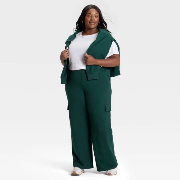 Ava & Viv Dark Green Cargo Joggers SZ 1X - Picture 3 of 3